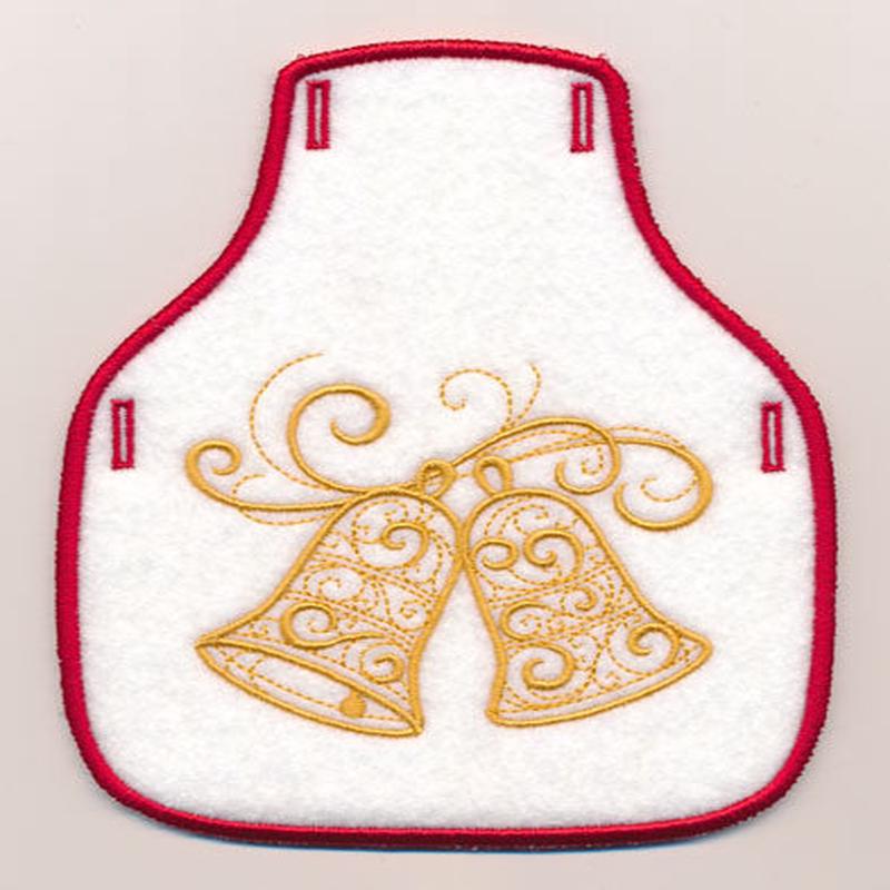 Filigree Bell Bottle Apron (Goldwork) (In-the-Hoop)
