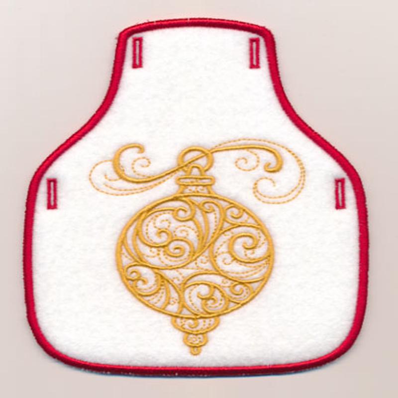 Filigree Ornament Bottle Apron (Goldwork) (In-the-Hoop)