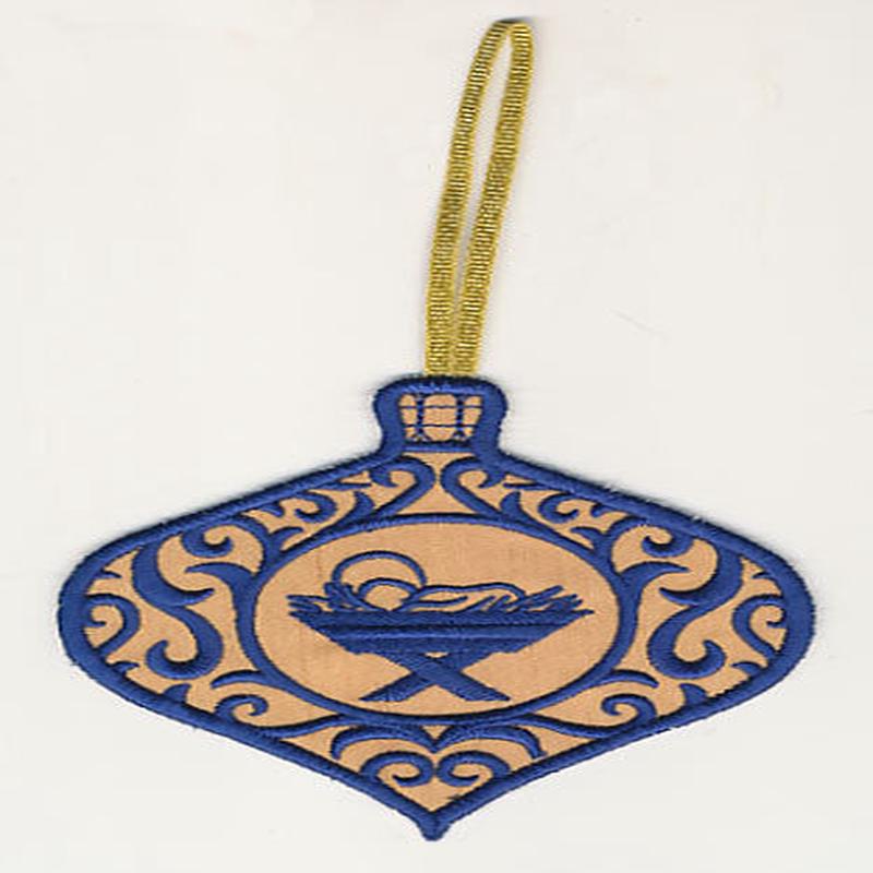 Filigree Ornament with Manger (In-the-Hoop)