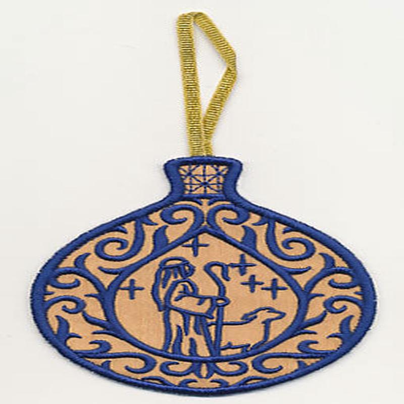 Filigree Ornament with Shepherd (In-the-Hoop)