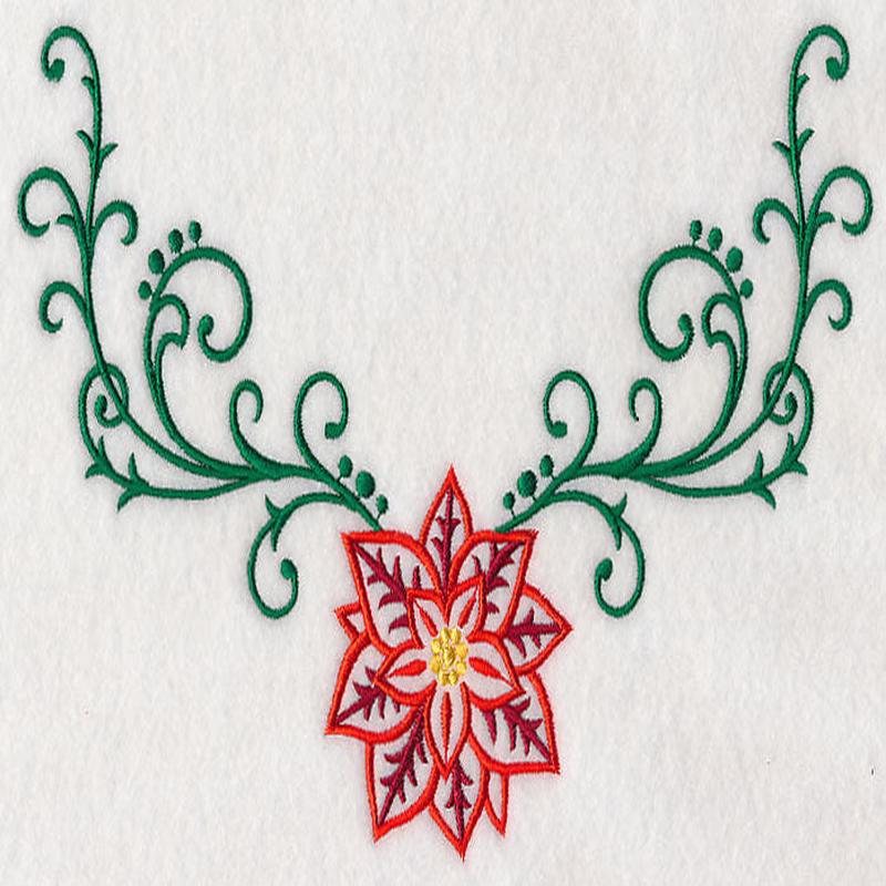 Filigree Poinsettia Neckline (V-Neck)
