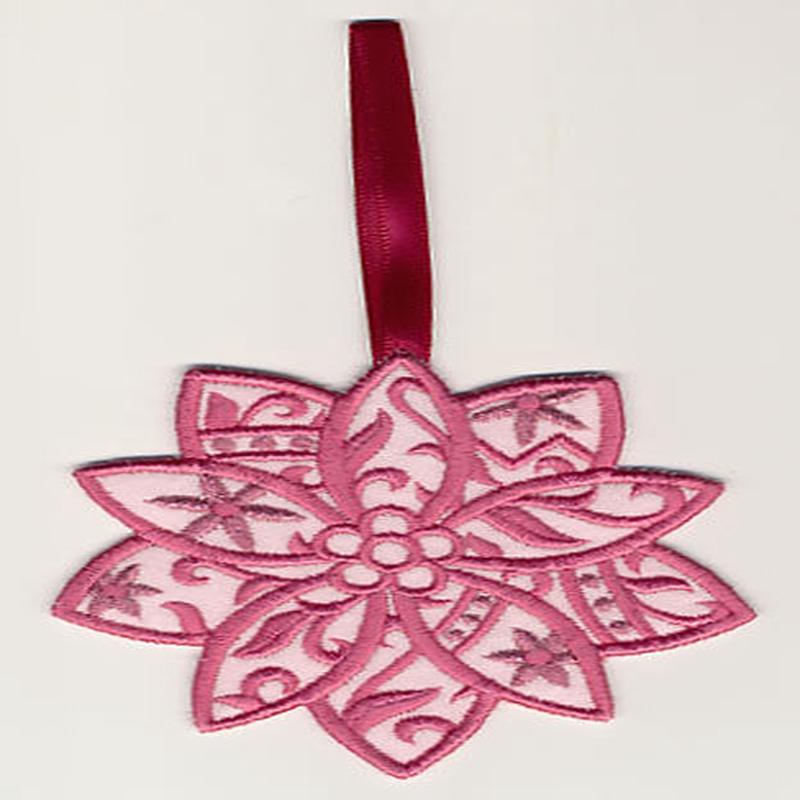 Filigree Poinsettia Ornament (In-the-Hoop)