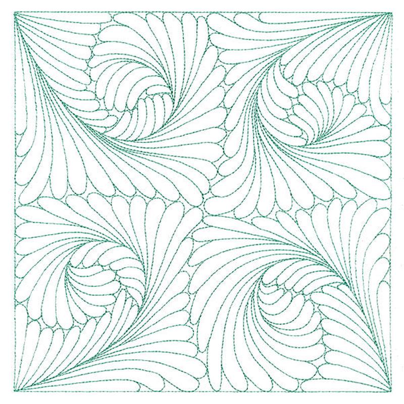 Fern Pattern Quilting Square (Double Run)