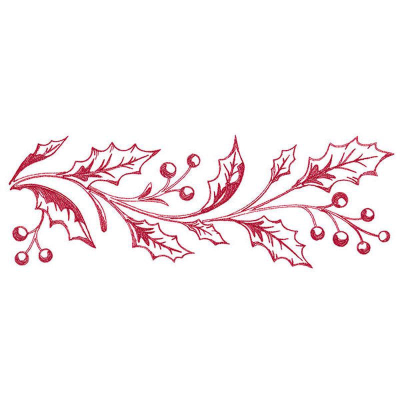 Festive Christmas Holly Border