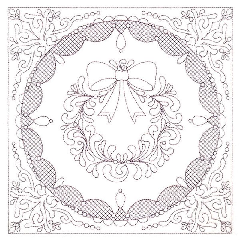 Festive Elegance - Wreath (Trapunto)