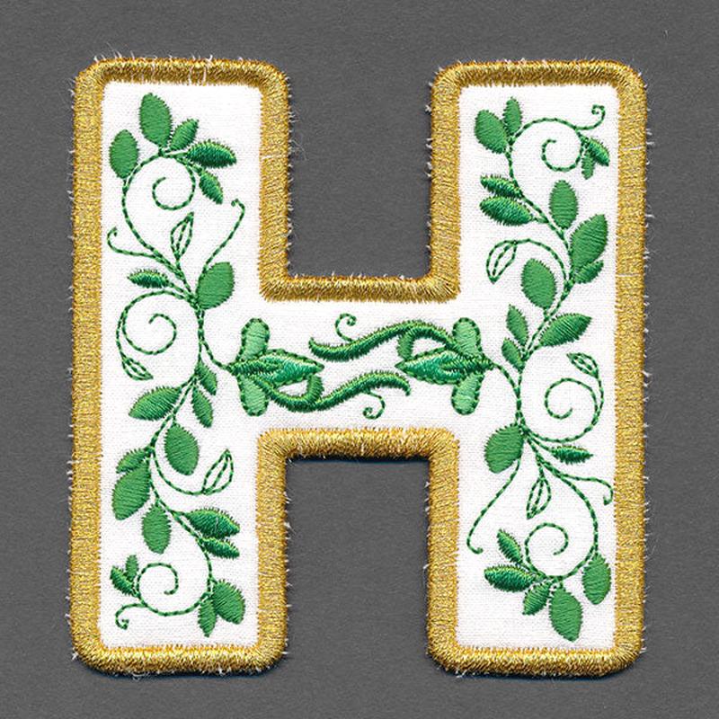 Festive & Elegant Alphabet Ornaments - Letter H (In-the-Hoop)
