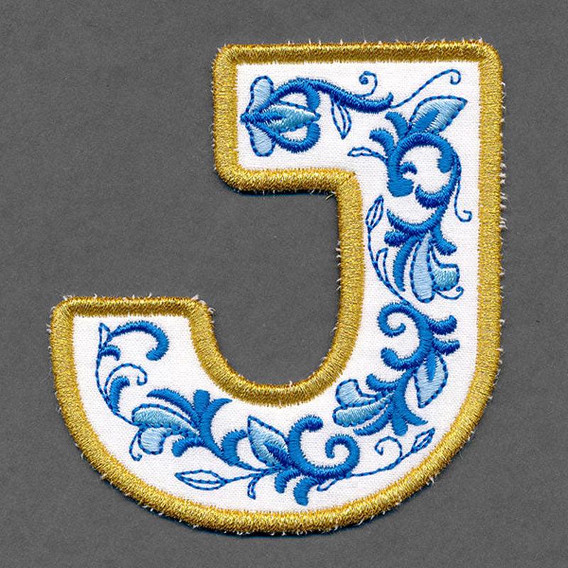 Festive & Elegant Alphabet Ornaments - Letter J (In-the-Hoop)