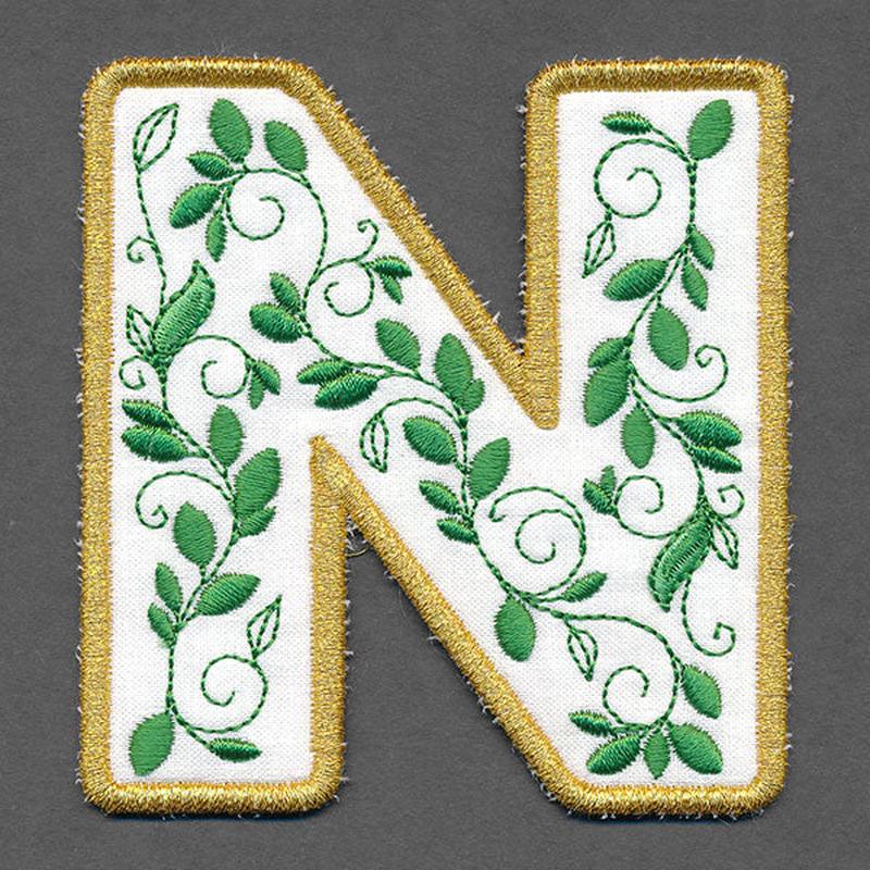 Festive & Elegant Alphabet Ornaments - Letter N (In-the-Hoop)