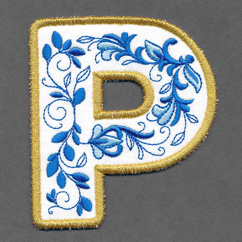 Festive & Elegant Alphabet Ornaments - Letter P (In-the-Hoop)