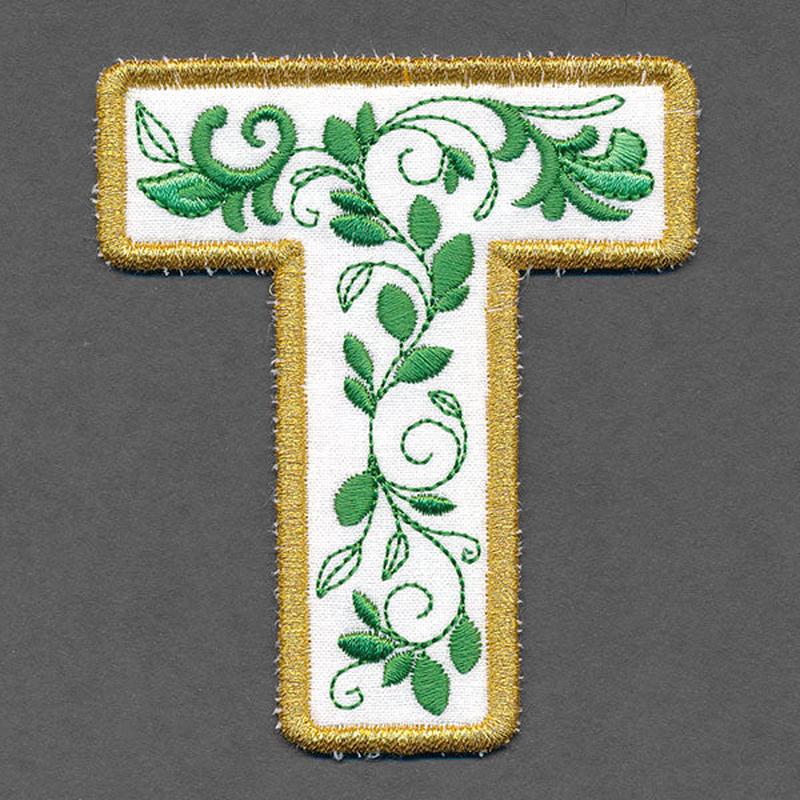 Festive & Elegant Alphabet Ornaments - Letter T (In-the-Hoop)