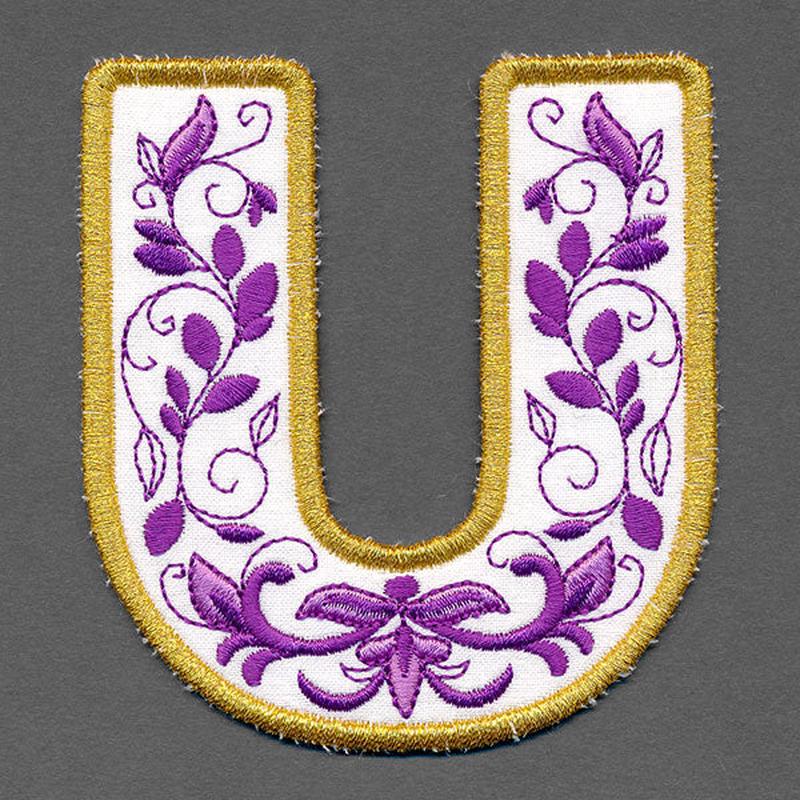 Festive & Elegant Alphabet Ornaments - Letter U (In-the-Hoop)