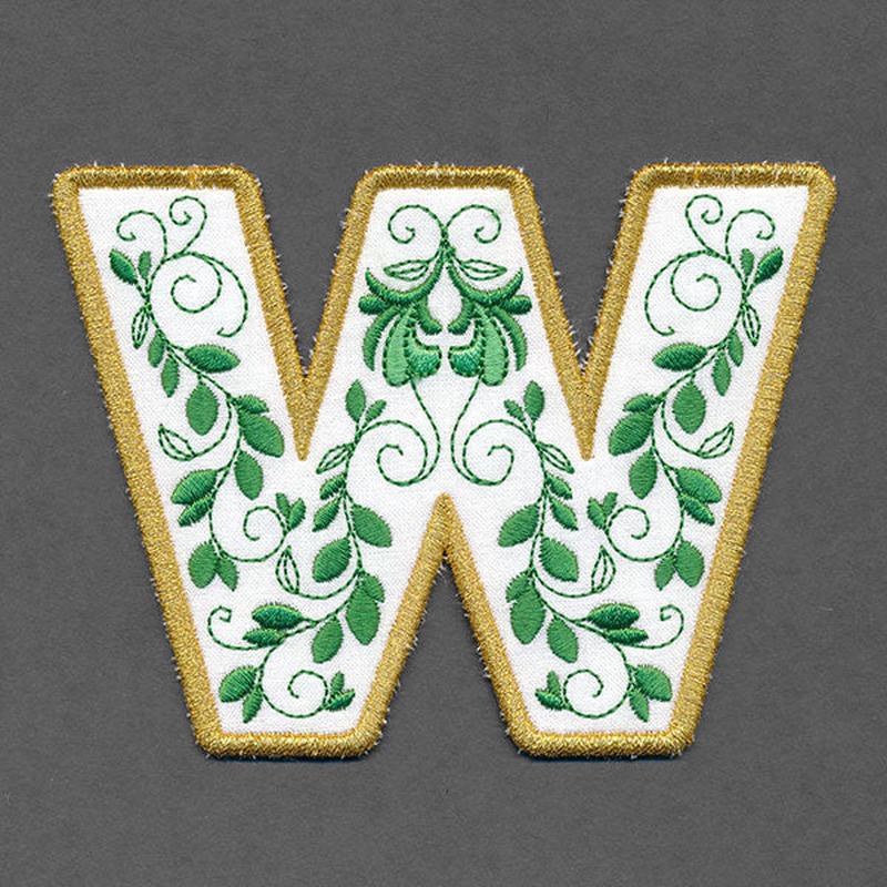 Festive & Elegant Alphabet Ornaments - Letter W (In-the-Hoop)