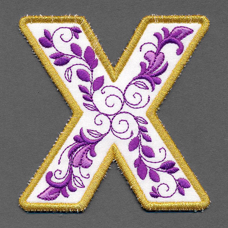 Festive & Elegant Alphabet Ornaments - Letter X (In-the-Hoop)