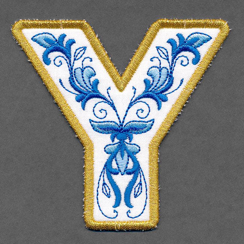 Festive & Elegant Alphabet Ornaments - Letter Y (In-the-Hoop)