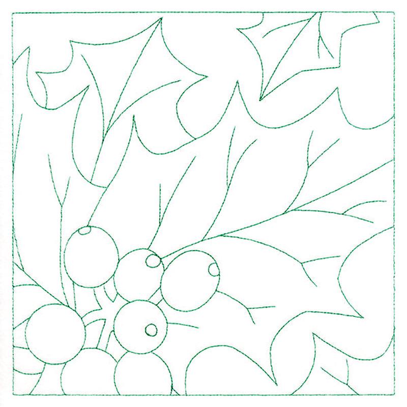 Festive Florals Quilting - Holly and Berries (Double Run)