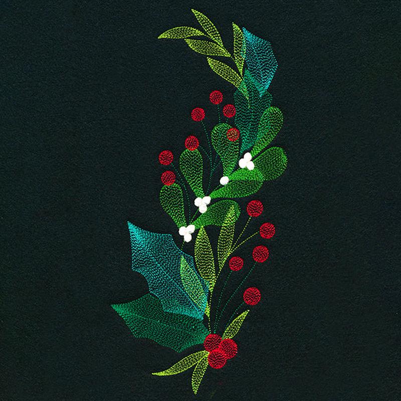 Festive Holly and Berries Spray