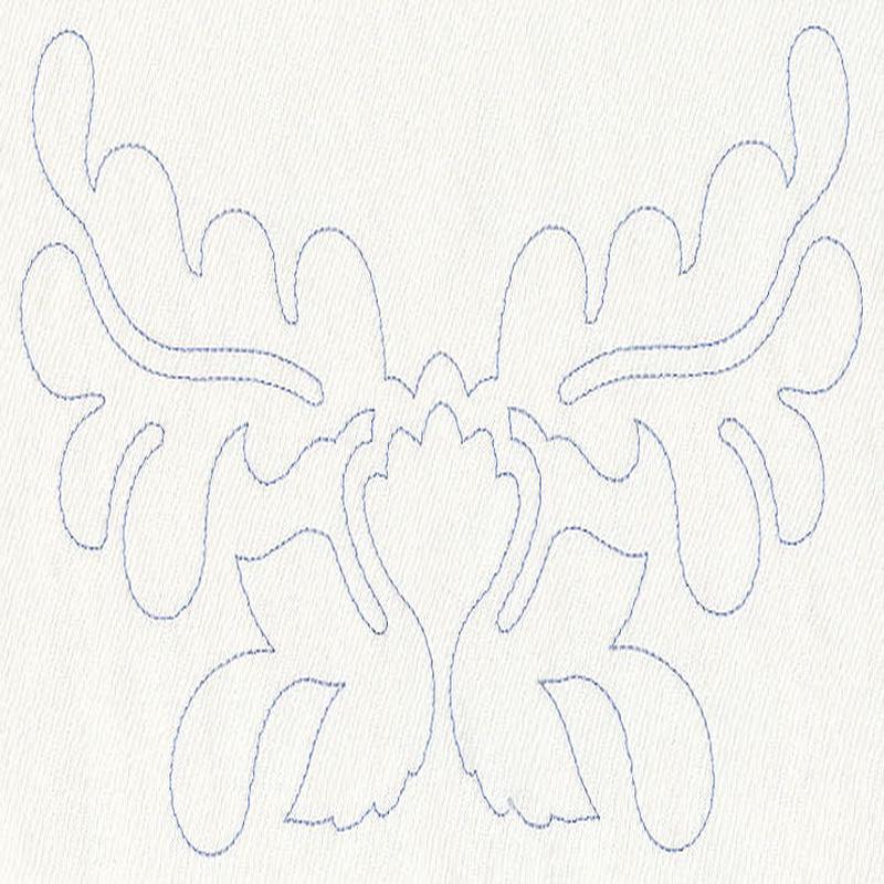 Feather Quilting Blooming Crest 1 (Single Run)