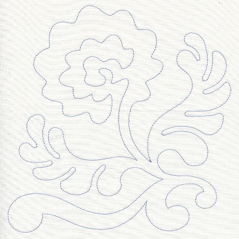 Feather Quilting Blooming Rose (Single Run)