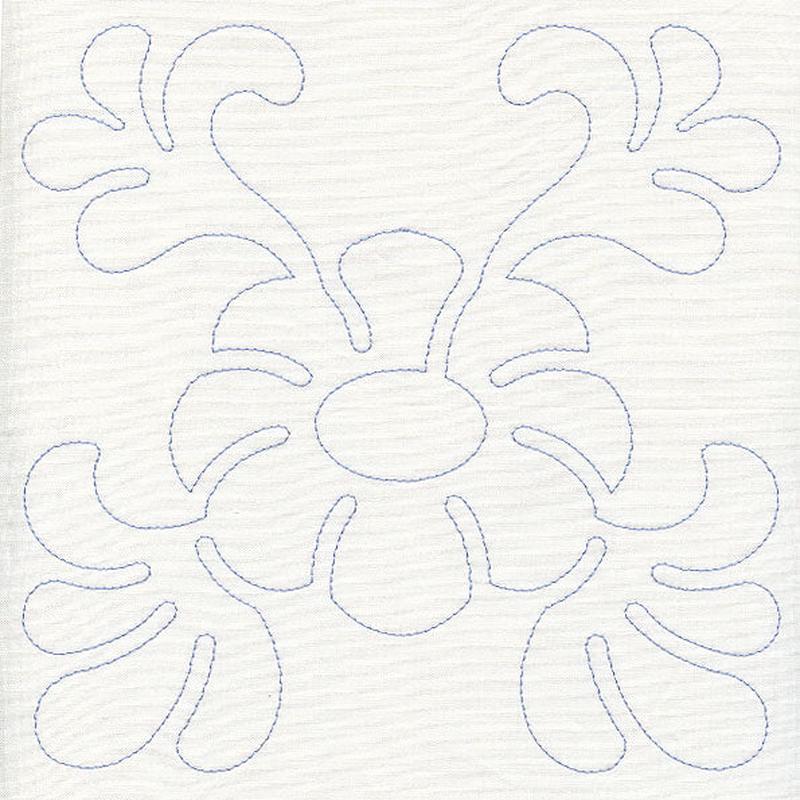 Feather Quilting Bold Flower Square (Single Run)