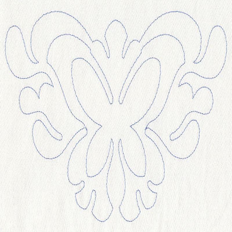 Feather Quilting Butterfly Crest (Single Run)