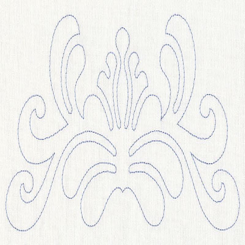 Feather Quilting Crown Crest (Single Run)