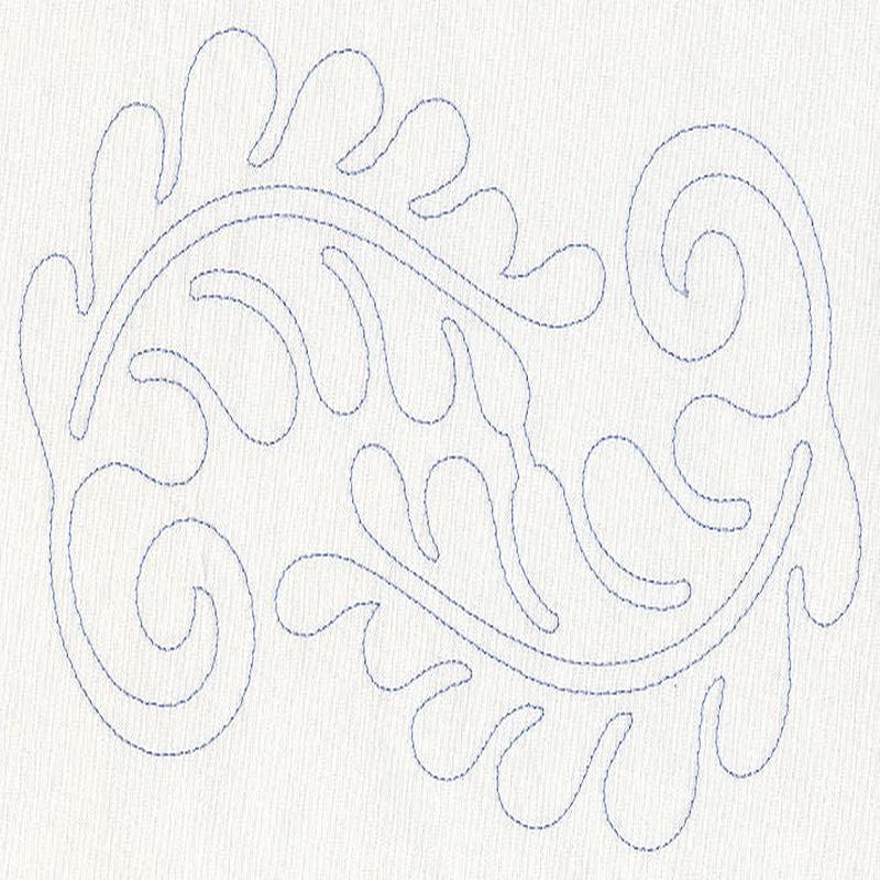 Feather Quilting Curled Feather Pair (Single Run)