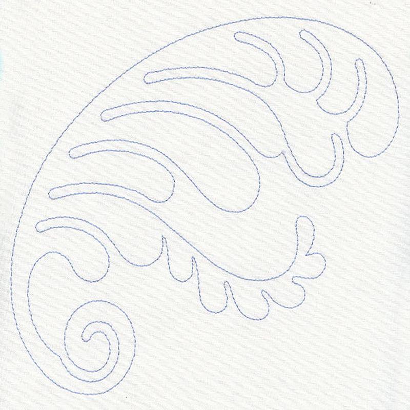 Feather Quilting Curled Feather (Single Run)