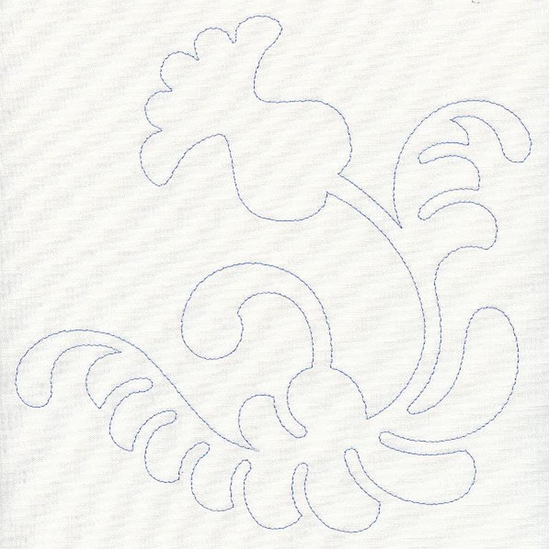 Feather Quilting Curling Blossom (Single Run)