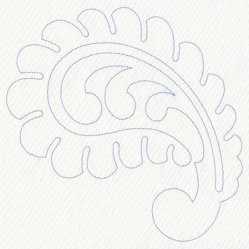 Feather Quilting Curling Paisley (Single Run)