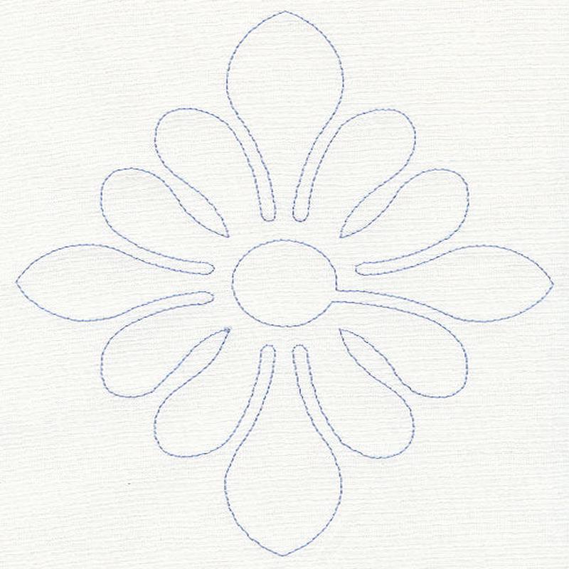 Feather Quilting Diamond Blossom (Single Run)