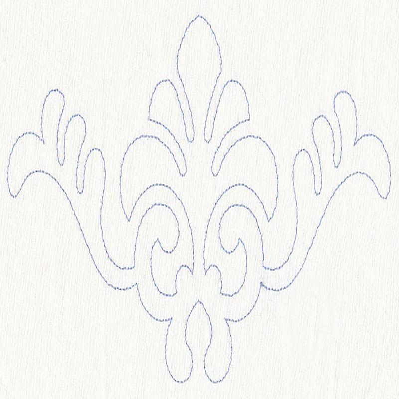Feather Quilting Fleur de Lis Crest (Single Run)