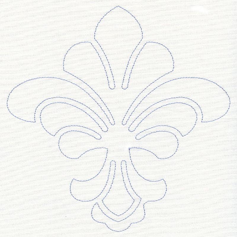 Feather Quilting Fleur de Lis (Single Run)
