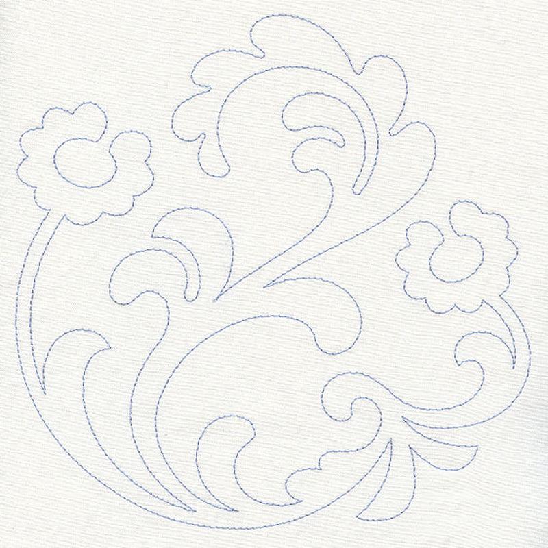 Feather Quilting Flower Circle (Single Run)