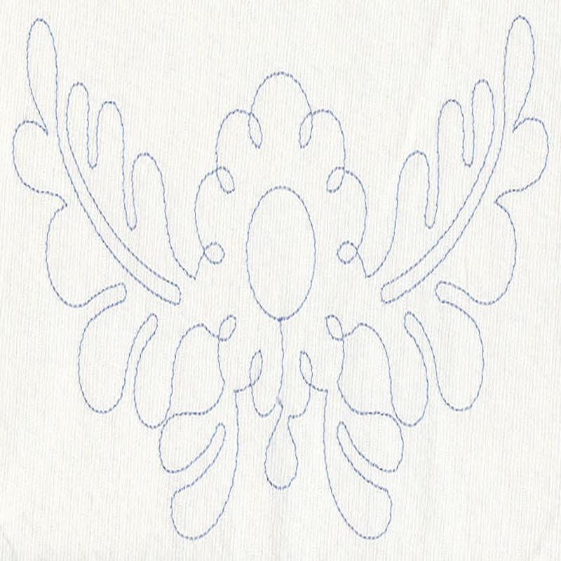 Feather Quilting Flower Crest 1 (Single Run)
