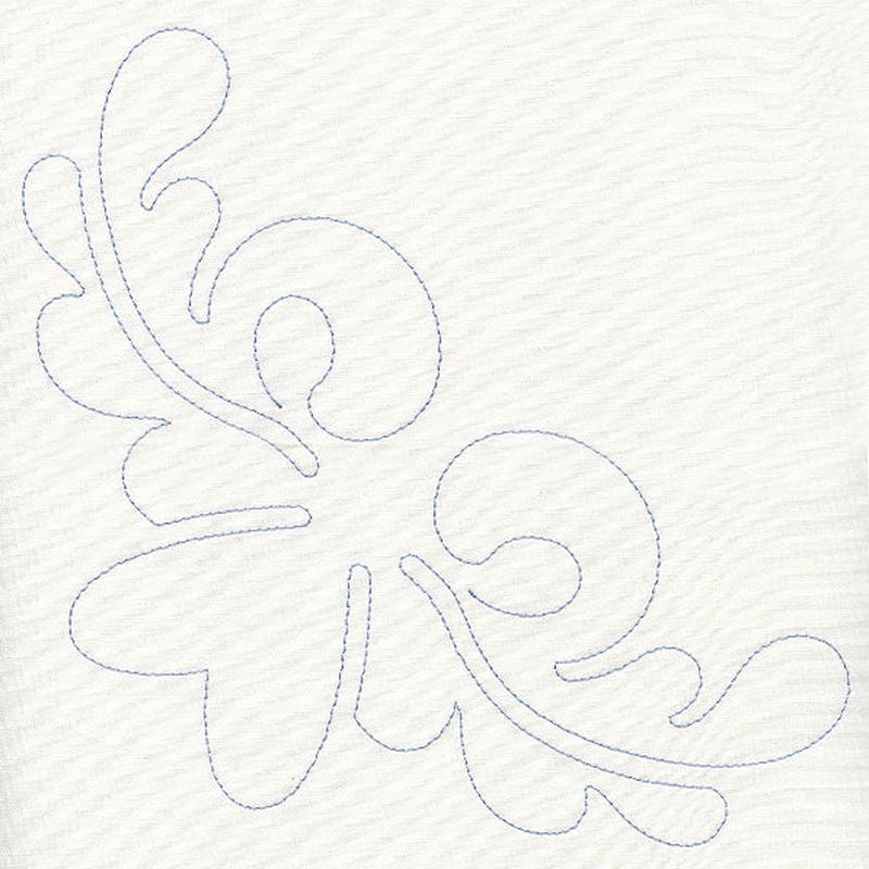 Feather Quilting Heart Corner (Single Run)