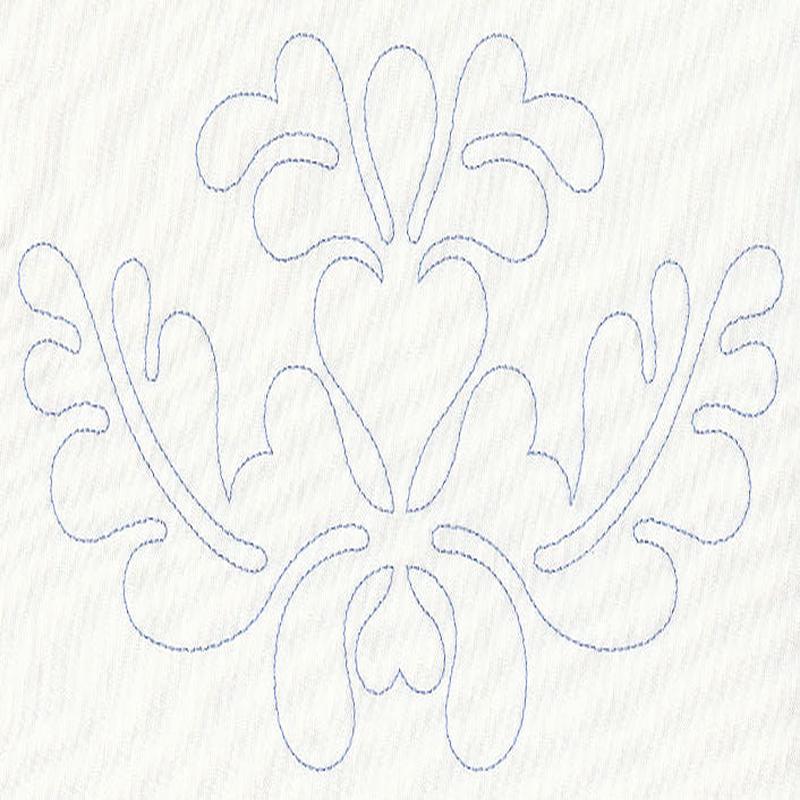 Feather Quilting Heart Crest (Single Run)