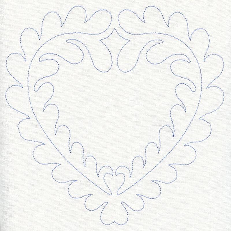Feather Quilting Heart (Single Run)