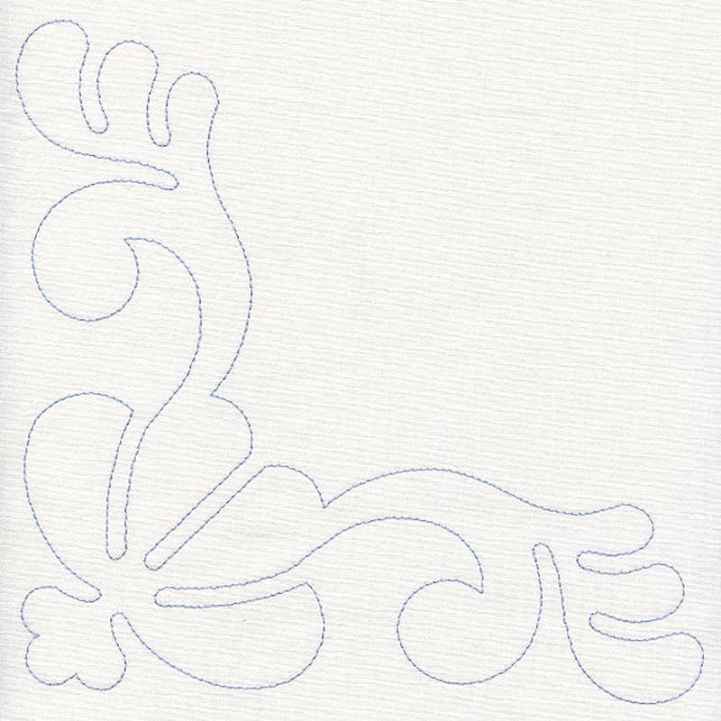 Feather Quilting Seashell Corner (Single Run)