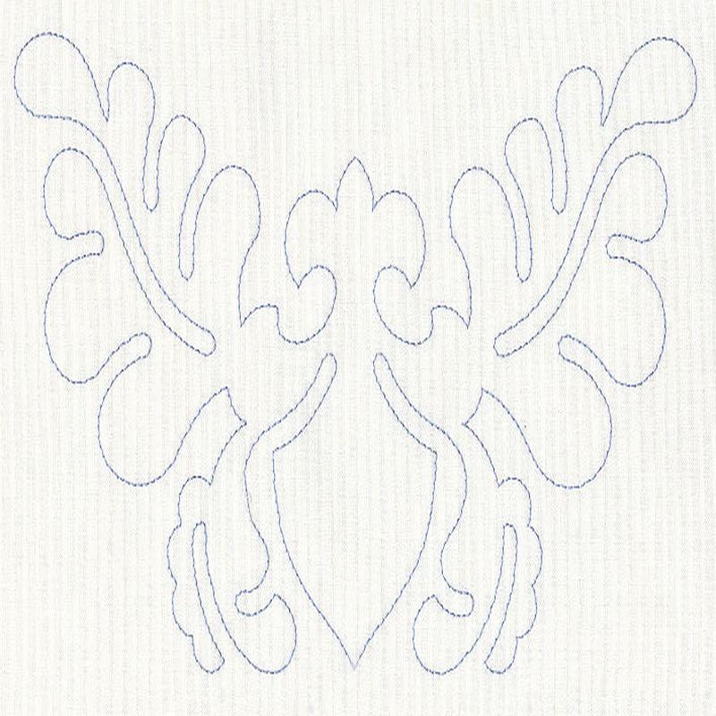 Feather Quilting Shield Crest (Single Run)