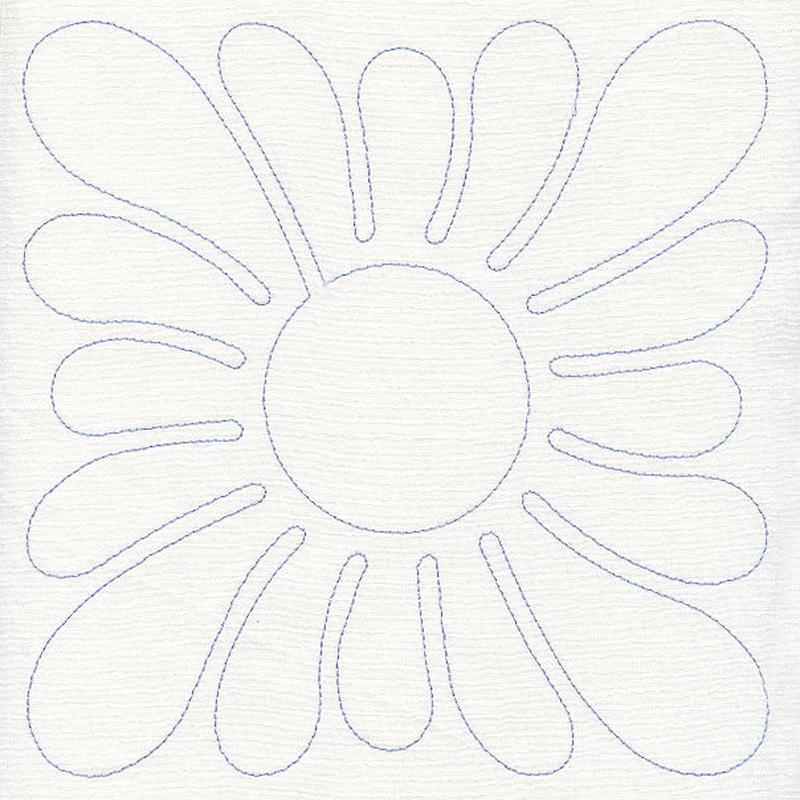 Feather Quilting Square (Single Run)