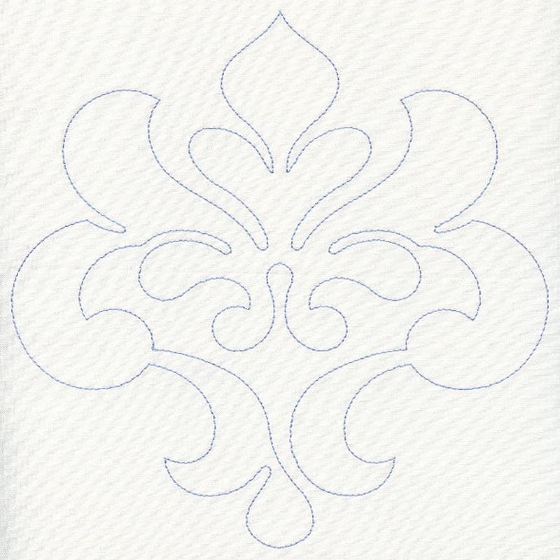 Feather Quilting Swirling Crest (Single Run)