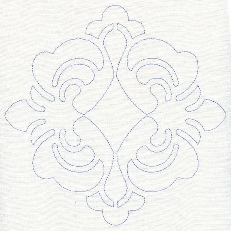 Feather Quilting Swirly Diamond (Single Run)