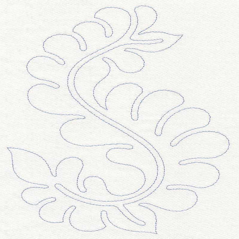 Feather Quilting Wavy Leaf (Single Run)