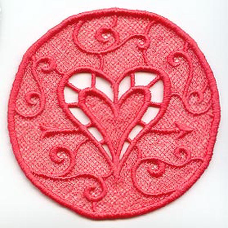 February Heart Coaster (Lace)