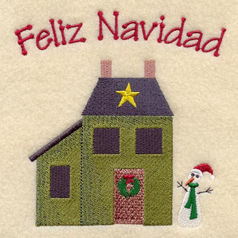 Feliz Navidad Saltbox House (Spanish)