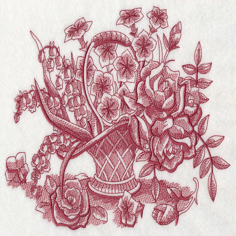 Farmers Market Flower Basket (Toile)