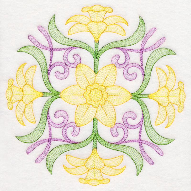 Fancy Floral Medallion - Daffodil