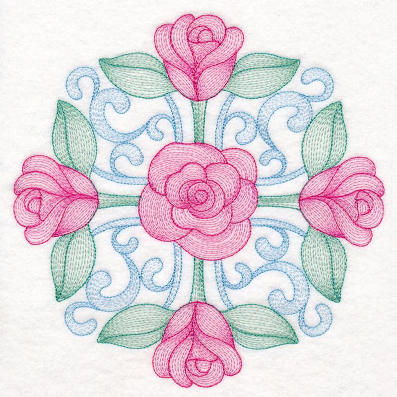 Fancy Floral Medallion - Rose