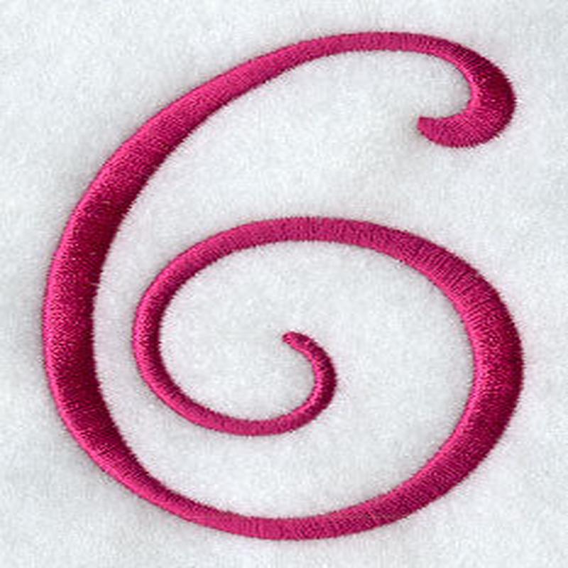 Fancy Flourish Number 6 - 4 Inch