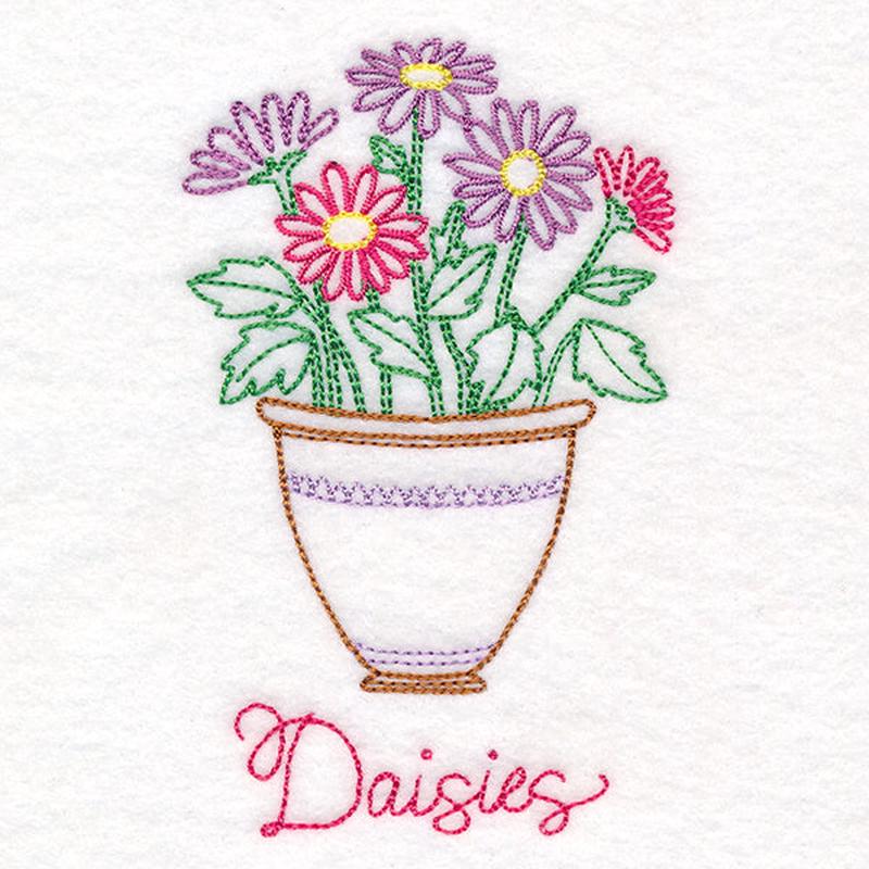 Fancy Flowerpot Daisies (Vintage)